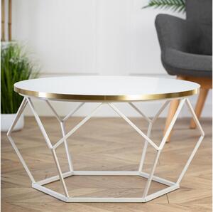 Konferencijski stol DIAMOND 40x70 cm zlatna/bijela