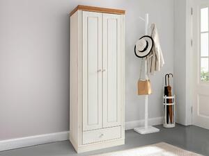 Ormar Saltoro 137, Medeni hrast, Bijela, 180x65x45cm, Bor