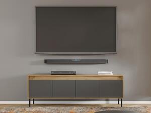 TV stol Buffalo 171, Grafit, Obrt zlatni hrast, 56x166x40cm