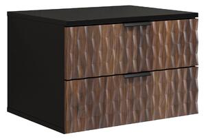Zidni ormarić za umivaonik Elitese 102, Crna, Catania hrast, Medijapan, Laminirani iveral, 40.3x63.4x48.1cm