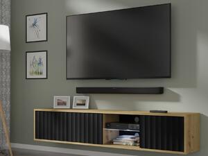 TV stol Buffalo 182, Artisan hrast, Mat crna, 31x156x31cm