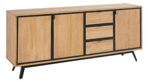 Komoda Denton 1357, Svijetlo drvo, Crna, 76x180x40cm