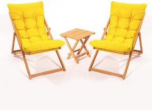 Woody Fashion Set vrtnog namještaja - stol i stolice (3 komada) Daxton