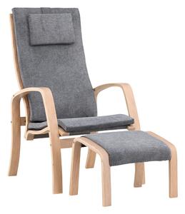 Fotelja Dallas 4542, Tamno sivo, Hrast, S torbicom, 104x63x80cm
