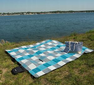 Piknik deka u kariranom uzorku 200 x 200 cm - plava