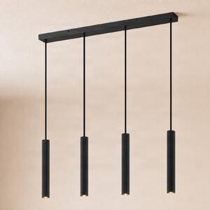 Lindby Kardis viseća lampa, 4 svjetla, antracit, duljina 70 cm, prigušiva, Crno, Dnevni boravak/blagovaonica, Metal