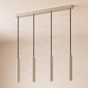 Lindby Kardis viseća lampa, 4 žarulje, bež, duljina 70 cm, prigušiva, Bež, Dnevni boravak/blagovaonica, Metal