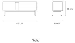 Bijeli TV stol 140x56 cm Corvo - Teulat