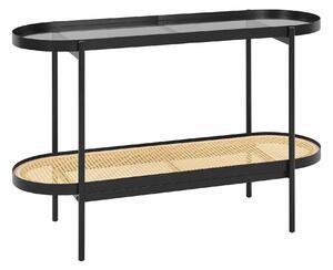 Konzola Berwyn 2262, Svijetlo drvo, Crna, 76x120x42cm