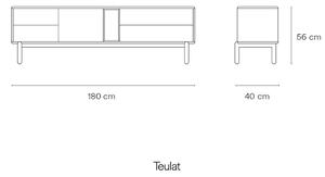 Tamno sivi TV stol 180x56 cm Corvo - Teulat