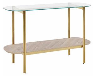 Konzola Berwyn 2278, Svijetlo drvo, Zlatno, 76x120x41cm