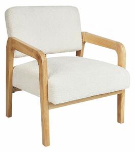 Fotelja Berwyn 2295, Svijetlo drvo, Bijela, 76x61x68cm, Kaučuk