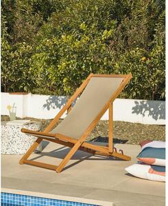 Tamno zelena sklopiva stolica za plažu od bagremovog drveta Kave Home Adredna