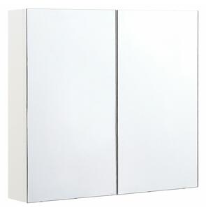 Kupaonski ormarić s ogledalom Berwyn 2350, Bijela, Prirodno drvo furnira, 70x80x14cm