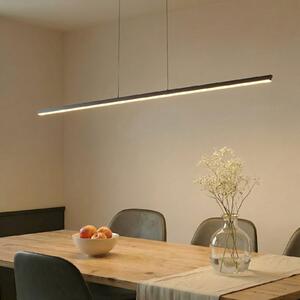 Lucande LED viseća svjetiljka Solvar, 158 cm, crna, CCT, prigušljiva, prigušiva, Crno, Dnevni boravak/blagovaonica, Metal