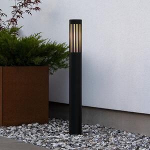 Konstsmide Pistoia staza, crna, visina 95 cm, metalna, IP54, prigušiva, Crno, Aluminij