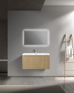 Idealaqua Liner 90 cm ormarić s umivaonikom, drvo, rebrasti
