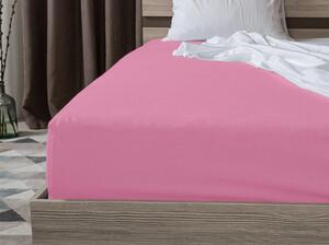 Pamučna plahta s gumom STANDARD 90 x 200 cm ružičasta