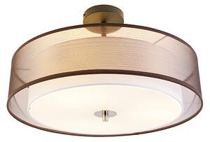 Moderna stropna svjetiljka smeđa s bijelim 50 cm 3 svjetla - Drum Duo