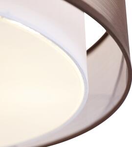Moderna stropna svjetiljka smeđa s bijelim 50 cm 3 svjetla - Drum Duo