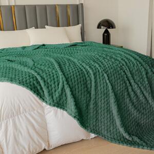 Tamno zelena deka od mikropliša CUBE 160x200 cm