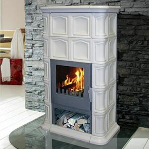 Domofire Kaljeva peć Wels (8 kW, Kapacitet grijanja prostorije: 180 m³, Obloga: Pločice za kaljeve peći, Bijele boje)