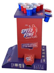 BeerCup Bounce, speedpong stupac, kompaktni karton, 6 plavih i crvenih čaša, uključujući 2 loptice