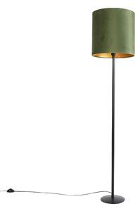 Botanička podna lampa crna s zelenom sjenilom 40 cm - Simplo