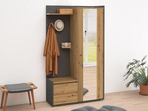 Set za hodnik Denton 1446, Hrast, Antracit, 188x110x38cm