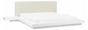 Krevet Berwyn 543 Noćni ormarići, Bijela, Beige, 86x220cm, Kaučuk