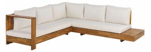 Vrtna sofa Berwyn 2548, Svijetlo drvo, Bijela, 64x225x212cm, Bagrem