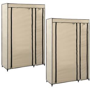 VidaXL 282424 Folding Wardrobes 2 pcs Cream 110x45x175 cm Fabric