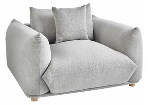 Fotelja Berwyn 2567, Svijetlo siva, Svijetlo drvo, 74x120x108cm, Kaučuk, Eukaliptus