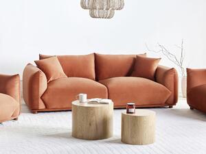 Sofa Berwyn 1360, Narančasta, Tamno drvo, 75x220x104cm, Kaučuk, Eukaliptus