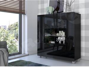 Zondo.hr Vitrina Brenali BR01 (crna + crni sjaj) (bijela led rasvjeta). 1053845