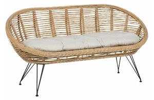 Vrtna sofa Marsona 100, Svijetlo smeđa, Beige, Crna, 87x165x54cm