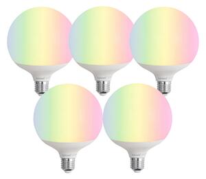 Set od 5 pametnih E27 LED žarulja G120 mat RGBW 9W 806 lm 2700-6500K