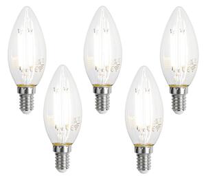 Set od 5 pametnih E14 LED žarulja C35 prozirne 4,2W 470 lm 2700-6500K