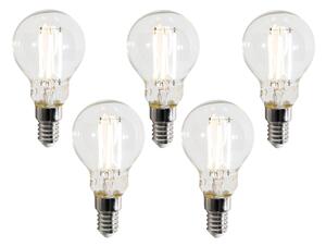 Set od 5 pametnih E14 LED žarulja P45 prozirnih 4,2W 470 lm 2700-6500K