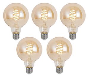 Set od 5 pametnih E27 prigušivih LED žarulja G95 Amber 4.9W 320 lm 2500K Zigbee