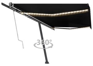 VidaXL Automatska tenda sa senzorom za vjetar LED 500x300 cm antracit