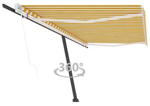 VidaXL Samostojeća automatska tenda 500 x 300 cm žuto-bijela