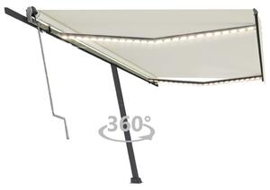 VidaXL Automatska tenda sa senzorom za vjetar LED 500x300 cm krem