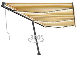 VidaXL Automatska tenda sa senzorom LED 600 x 300 cm žuto-bijela