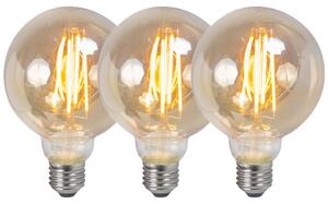 Set od 3 E27 prigušivih LED žarulja G95 dimljenih 5W 380lm 2200K