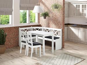 Zondo Kuhinjski kut + stol sa stolicama Sandonia 1 (bijela) (amor velvet 4322). 1054142