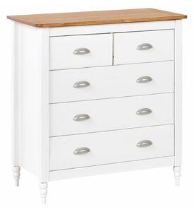 Komoda Berwyn 2641, Bijela, Svijetlo drvo, Srebro, 83x79x40cm, Bor