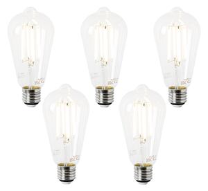 Set od 5 LED žarulja E27 ST64 prozirne 2,2 W 470 lm 2700 K