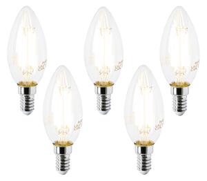 Set od 5 LED žarulja E14 B35 prozirne 2,2 W 470 lm 2700 K