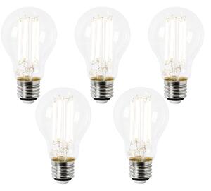 Set od 5 LED žarulja E27 A60 prozirne 2,2 W 470 lm 2700 K